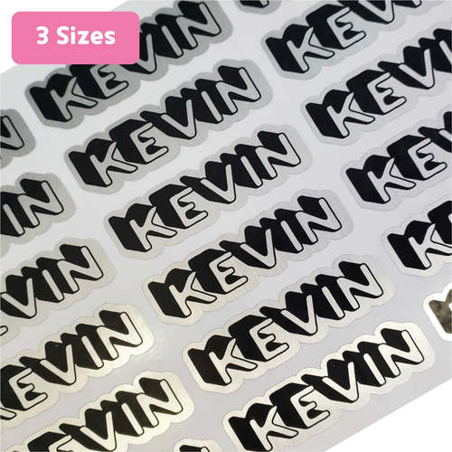 Holographic Metallic Gold Silver Name Labels Name Stickers, Custom Personalized Label Sticker, Name Label, Name Sticker, Waterproof Stickers Waterproof Labels, for Kids, School, Daycare, Camp, 