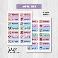 Load image into Gallery viewer, Custom Personalized Waterproof Name Label Sticker, Name Labels Name Stickers, Name Label Stickers for Kids School Daycare Camp, Stick On Labels, Iron On Labels, Shoe Labels, Shoe Stickers, Labels for Shoes, Stickers for Shoes, Clothing Labels, Clothing Stickers, Gift for Kids, Back to School
