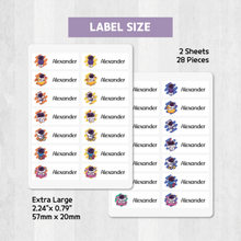 Load image into Gallery viewer, Custom Personalized Waterproof Name Label Sticker, Name Labels Name Stickers, Name Label Stickers for Kids School Daycare Camp, Stick On Labels, Iron On Labels, Shoe Labels, Shoe Stickers, Labels for Shoes, Stickers for Shoes, Clothing Labels, Clothing Stickers, Gift for Kids, Back to School
