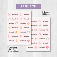 Load image into Gallery viewer, Custom Personalized Waterproof Name Label Sticker, Name Labels Name Stickers, Name Label Stickers for Kids School Daycare Camp, Stick On Labels, Iron On Labels, Shoe Labels, Shoe Stickers, Labels for Shoes, Stickers for Shoes, Clothing Labels, Clothing Stickers, Gift for Kids, Back to School

