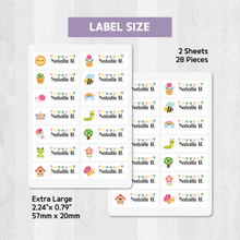 Load image into Gallery viewer, Custom Personalized Waterproof Name Label Sticker, Name Labels Name Stickers, Name Label Stickers for Kids School Daycare Camp, Stick On Labels, Iron On Labels, Shoe Labels, Shoe Stickers, Labels for Shoes, Stickers for Shoes, Clothing Labels, Clothing Stickers, Gift for Kids, Back to School
