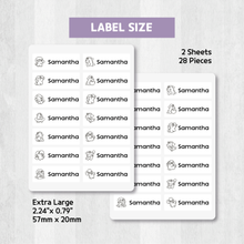 Load image into Gallery viewer, Custom Personalized Waterproof Name Label Sticker, Name Labels Name Stickers, Name Label Stickers for Kids School Daycare Camp, Stick On Labels, Iron On Labels, Shoe Labels, Shoe Stickers, Labels for Shoes, Stickers for Shoes, Clothing Labels, Clothing Stickers, Gift for Kids, Back to School
