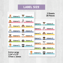 Load image into Gallery viewer, Custom Personalized Waterproof Name Label Sticker, Name Labels Name Stickers, Name Label Stickers for Kids School Daycare Camp, Stick On Labels, Iron On Labels, Shoe Labels, Shoe Stickers, Labels for Shoes, Stickers for Shoes, Clothing Labels, Clothing Stickers, Gift for Kids, Back to School

