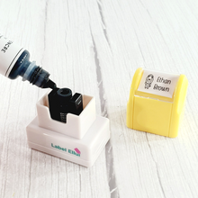 Load image into Gallery viewer, Custom Personalized Clothing Stamp, Kids Stamp, Name Stamp, Clothes Stamp, Fabric Stamp, Textile Stamp, School Stamps, Daycare Stamp, Camp Stamp, Self-Inking Stamp, Gift for Kids, Back to School
