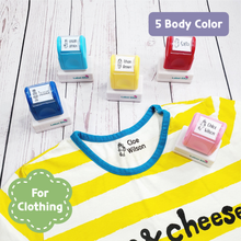 Load image into Gallery viewer, Custom Personalized Clothing Stamp, Kids Stamp, Name Stamp, Clothes Stamp, Fabric Stamp, Textile Stamp, School Stamps, Daycare Stamp, Camp Stamp, Self-Inking Stamp, Gift for Kids, Back to School
