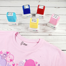 Load image into Gallery viewer, Custom Personalized Clothing Stamp, Kids Stamp, Name Stamp, Clothes Stamp, Fabric Stamp, Textile Stamp, School Stamps, Daycare Stamp, Camp Stamp, Self-Inking Stamp, Gift for Kids, Back to School
