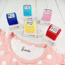 Load image into Gallery viewer, Custom Personalized Clothing Stamp, Kids Stamp, Name Stamp, Clothes Stamp, Fabric Stamp, Textile Stamp, School Stamps, Daycare Stamp, Camp Stamp, Self-Inking Stamp, Gift for Kids, Back to School
