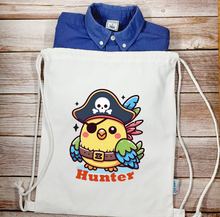 Load image into Gallery viewer, Cotton Canvas Drawstring Backpack, Custom Personalized Sack, Pouch Bag, Lunch Bag, Clothing Bag, Shoes Bag, Sports Bag, School Bag, Swim wear Bag, Travel Bag, for Kids, School, Daycare, Camp
