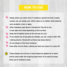 Load image into Gallery viewer, Custom Stamp, Personalized Stamp, Kids Stamp, Name Stamp, School Stamps, Daycare Stamp, Camp Stamp, Gift for Kids, Back to School, Royalty Customer Card Stamp, Coupon Card Stamp,
