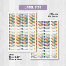 Load image into Gallery viewer, Iron-On Clothing Name Label Stickers - Blocks
