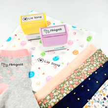Load image into Gallery viewer, Custom Personalized Clothing Stamp, Kids Stamp, Name Stamp, Clothes Stamp, Fabric Stamp, Textile Stamp, School Stamps, Daycare Stamp, Camp Stamp, Self-Inking Stamp, Gift for Kids, Back to School
