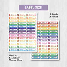 Load image into Gallery viewer, Iron-On Clothing Name Label Stickers - Vivid Color Edge

