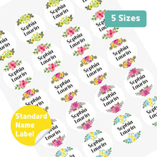 Load image into Gallery viewer, Standard Waterproof Name Label Stickers - Floral Wreath
