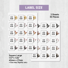 Load image into Gallery viewer, Custom Personalized Waterproof Name Label Sticker, Name Labels Name Stickers, Name Label Stickers for Kids School Daycare Camp, Stick On Labels, Iron On Labels, Shoe Labels, Shoe Stickers, Labels for Shoes, Stickers for Shoes, Clothing Labels, Clothing Stickers, Gift for Kids, Back to School
