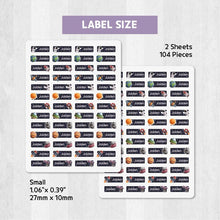 Load image into Gallery viewer, Stick-On Clothing Name Label Stickers - Space
