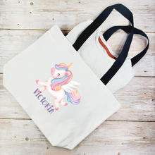 Load image into Gallery viewer, Cotton Canvas Pouch Bag Custom Personalized Tote Bag, Zippered Bag, Shoulder Bag, Handbag, Shopper Bag, Pouch Bag, Lunch Bag, Snack Bag, Sack, Clothing Bag, Shoes Bag for Kids, School, Daycare, Camp
