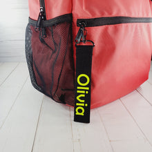 Load image into Gallery viewer, Luggage Tag, Luggage Tags, Bag Tag, Bag Tags, Name Tag, Custom Bag Tag, Custom Luggage Tag, Personalized Bag Tag, Personalized Luggage Tag, Luggage Strap, Backpack Tag, Strap Tag, Name Keychain, Embroidered Tag, for Kids School, Daycare, Camp, Gift
