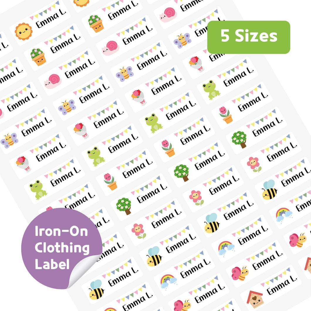 Iron-On Clothing Name Label Stickers - Nature