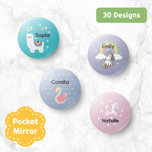 Custom Personalized Name Button Badge Pin Back Badge, Name Label, Name Tag, School Badge, Kids Badge, Daycare Badge, Camp Badge, School Button, Camp Button, Daycare Button, Kids Button, Kids Gift
(Makeup Mirror, Cosmetic Mirror, Hand Mirror, Portable Mirror)