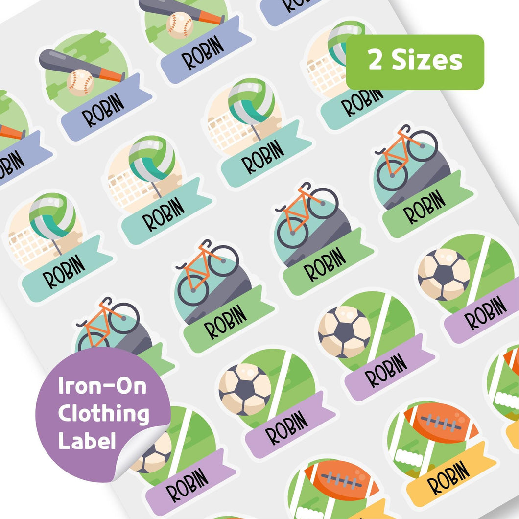 Iron-On Clothing Name Label Stickers - Sports Ribbon