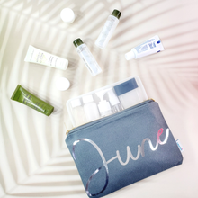 Load image into Gallery viewer, Canvas Makeup Pouch Bag,  Custom Personalized Cosmetic Pouch Bag, Toiletry Pouch, Pencil Case, Wedding Bridesmaid Gift, Zipper Pouch, Travel Bag for Kids School, Daycare, Camp, Kids Gift
