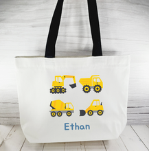 Load image into Gallery viewer, Cotton Canvas Pouch Bag Custom Personalized Tote Bag, Zippered Bag, Shoulder Bag, Handbag, Shopper Bag, Pouch Bag, Lunch Bag, Snack Bag, Sack, Clothing Bag, Shoes Bag for Kids, School, Daycare, Camp
