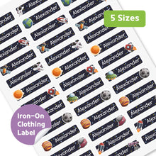 Load image into Gallery viewer, Iron-On Clothing Name Label Stickers - Space
