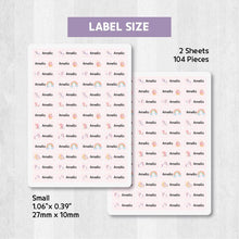 Load image into Gallery viewer, Iron-On Clothing Name Label Stickers - Pink Unicorn
