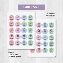 Load image into Gallery viewer, Custom Personalized Waterproof Name Label Sticker, Name Labels Name Stickers, Name Label Stickers for Kids School Daycare Camp, Stick On Labels, Iron On Labels, Shoe Labels, Shoe Stickers, Labels for Shoes, Stickers for Shoes, Clothing Labels, Clothing Stickers, Gift for Kids, Back to School
