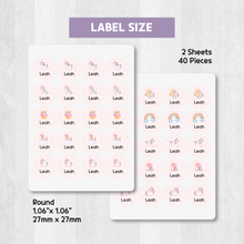 Load image into Gallery viewer, Custom Personalized Waterproof Name Label Sticker, Name Labels Name Stickers, Name Label Stickers for Kids School Daycare Camp, Stick On Labels, Iron On Labels, Shoe Labels, Shoe Stickers, Labels for Shoes, Stickers for Shoes, Clothing Labels, Clothing Stickers, Gift for Kids, Back to School
