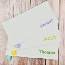 Load image into Gallery viewer, Embroidered Cotton Towel, Custom Personalized Name Embroidery Hand Towel, Face Towel, Washcloth, Baby Bib, handkerchief,  Gift for Kids, Gift for Baby, School, Daycare, Camp
