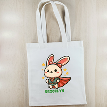 Load image into Gallery viewer, Cotton Canvas Pouch Bag Custom Personalized Tote Bag, Zippered Bag, Shoulder Bag, Handbag, Shopper Bag, Pouch Bag, Lunch Bag, Snack Bag, Sack, Clothing Bag, Shoes Bag for Kids, School, Daycare, Camp
