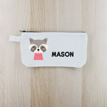 Load image into Gallery viewer, Canvas Cotton Fabric Pencil Case, Custom Personalized Pouch Bag, Makeup Pouch, Toiletry Pouch, Zippered Bag for Kids, School, Daycare, Camp
