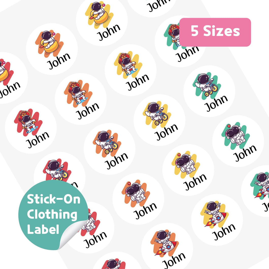 Stick-On Clothing Name Label Stickers - Astronaut