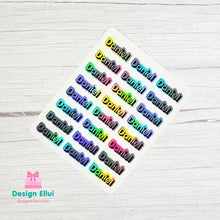 Load image into Gallery viewer, Holographic Metallic Gold Silver Name Labels Name Stickers, Custom Name Label Sticker, Personalized Label Sticker, Name Label, Name Sticker, Waterproof Stickers Waterproof Labels, for Kids, School, Daycare, Camp
