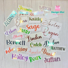 Load image into Gallery viewer, Vinyl Decal Sticker, Custom Decal, Personalized Decal, Custom Vinyl Decal Sticker, Personalized Vinyl Decal Stickers, Waterproof Vinyl Decal for Tumbler, Bottle, Laptop, Bicycle, Helmet, Name Label, Label Sticker, Name Decal, Kids Label, Kids Sticker, Kids Decal for Kids, School, Daycare, Camp

