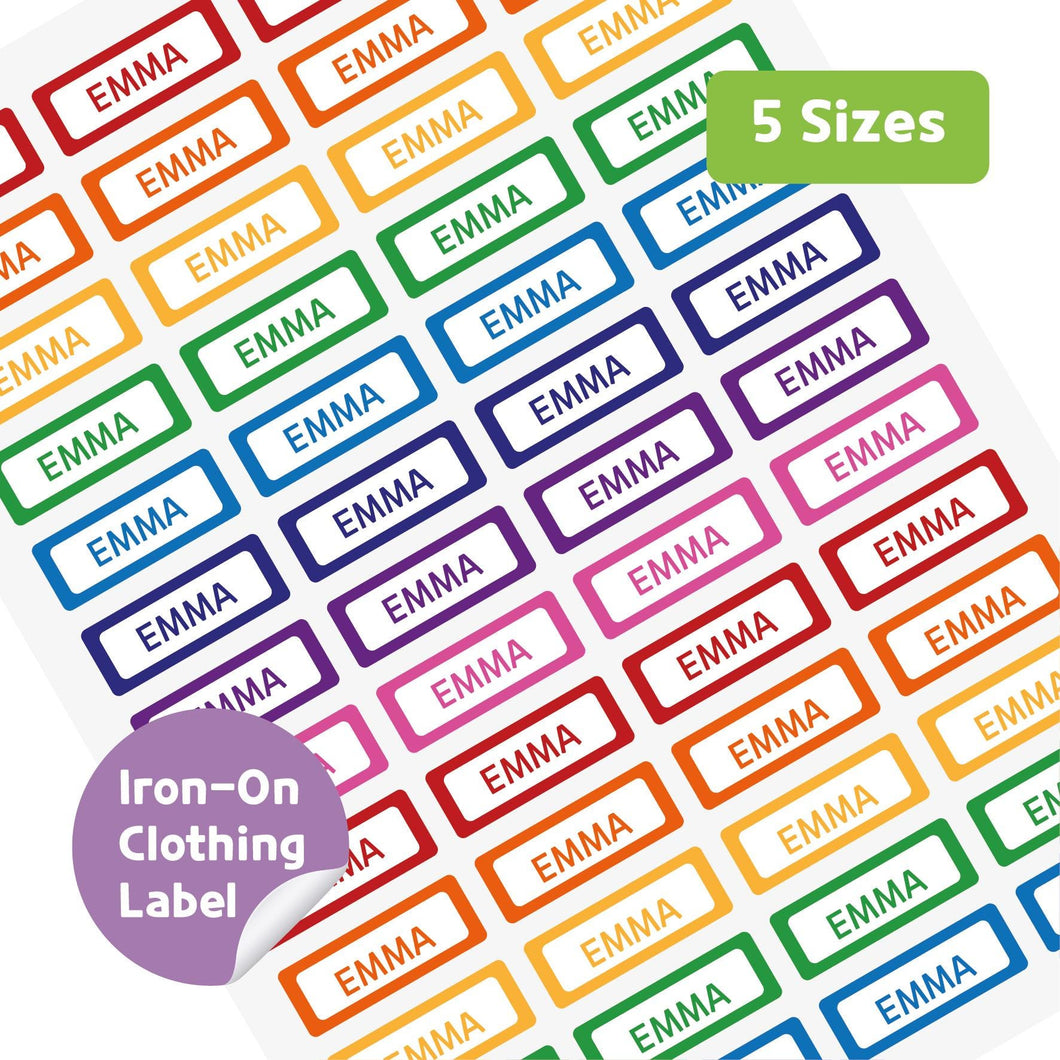 Iron-On Clothing Name Label Stickers - Vivid Color Edge