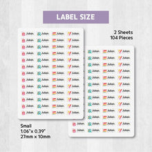 Load image into Gallery viewer, Name Labels, Name Stickers, Custom Labels, Personalized Labels, Waterproof Label Stickers
