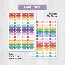 Load image into Gallery viewer, Standard Waterproof Name Label Stickers - Vivid Color Edge
