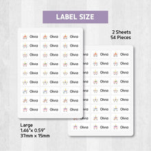 Load image into Gallery viewer, Iron-On Clothing Name Label Stickers - Unicorn Face
