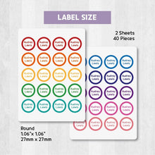 Load image into Gallery viewer, Standard Waterproof Name Label Stickers - Vivid Color Edge

