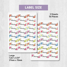 Load image into Gallery viewer, Stick-On Clothing Name Label Stickers - Floral Wreath
