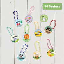 Load image into Gallery viewer, Custom Personalized Name Tag, Card Tag, Bag Tag, Luggage Tag, Backpack Tag, Lunch Bag Tag, Gloves Tag, Zipper Tag, Name Keychain, for Kids School, Daycare, Camp, Kids Gift

