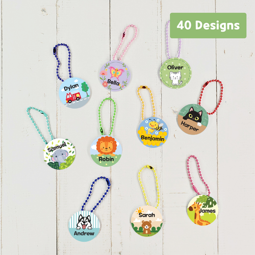 Custom Personalized Name Tag, Card Tag, Bag Tag, Luggage Tag, Backpack Tag, Lunch Bag Tag, Gloves Tag, Zipper Tag, Name Keychain, for Kids School, Daycare, Camp, Kids Gift