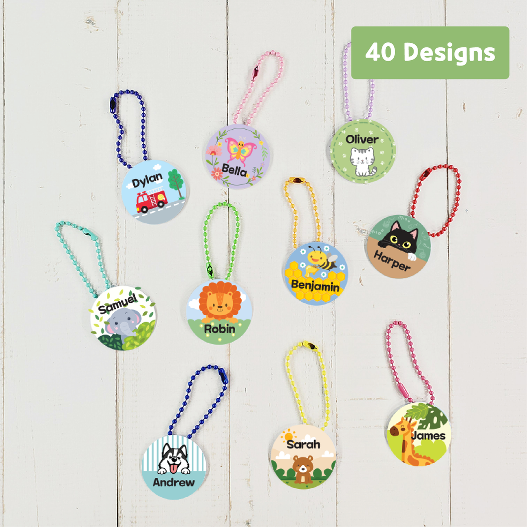 Custom Personalized Name Tag, Card Tag, Bag Tag, Luggage Tag, Backpack Tag, Lunch Bag Tag, Gloves Tag, Zipper Tag, Name Keychain, for Kids School, Daycare, Camp, Kids Gift