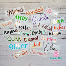 Load image into Gallery viewer, Vinyl Decal Sticker, Custom Decal, Personalized Decal, Custom Vinyl Decal Sticker, Personalized Vinyl Decal Stickers, Waterproof Vinyl Decal for Tumbler, Bottle, Laptop, Bicycle, Helmet, Name Label, Label Sticker, Name Decal, Kids Label, Kids Sticker, Kids Decal for Kids, School, Daycare, Camp
