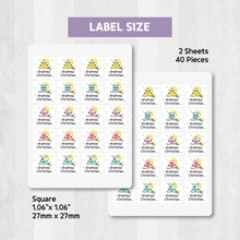 Load image into Gallery viewer, Stick-On Clothing Name Label Stickers - Owl
