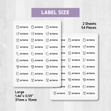 Load image into Gallery viewer, Custom Personalized Waterproof Name Label Sticker, Name Labels Name Stickers, Name Label Stickers for Kids School Daycare Camp, Stick On Labels, Iron On Labels, Shoe Labels, Shoe Stickers, Labels for Shoes, Stickers for Shoes, Clothing Labels, Clothing Stickers, Gift for Kids, Back to School
