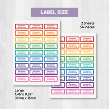 Load image into Gallery viewer, Custom Personalized Waterproof Name Label Sticker, Name Labels Name Stickers, Name Label Stickers for Kids School Daycare Camp, Stick On Labels, Iron On Labels, Shoe Labels, Shoe Stickers, Labels for Shoes, Stickers for Shoes, Clothing Labels, Clothing Stickers, Gift for Kids, Back to School
