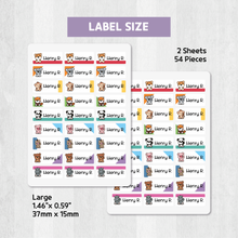 Load image into Gallery viewer, Custom Personalized Waterproof Name Label Sticker, Name Labels Name Stickers, Name Label Stickers for Kids School Daycare Camp, Stick On Labels, Iron On Labels, Shoe Labels, Shoe Stickers, Labels for Shoes, Stickers for Shoes, Clothing Labels, Clothing Stickers, Gift for Kids, Back to School
